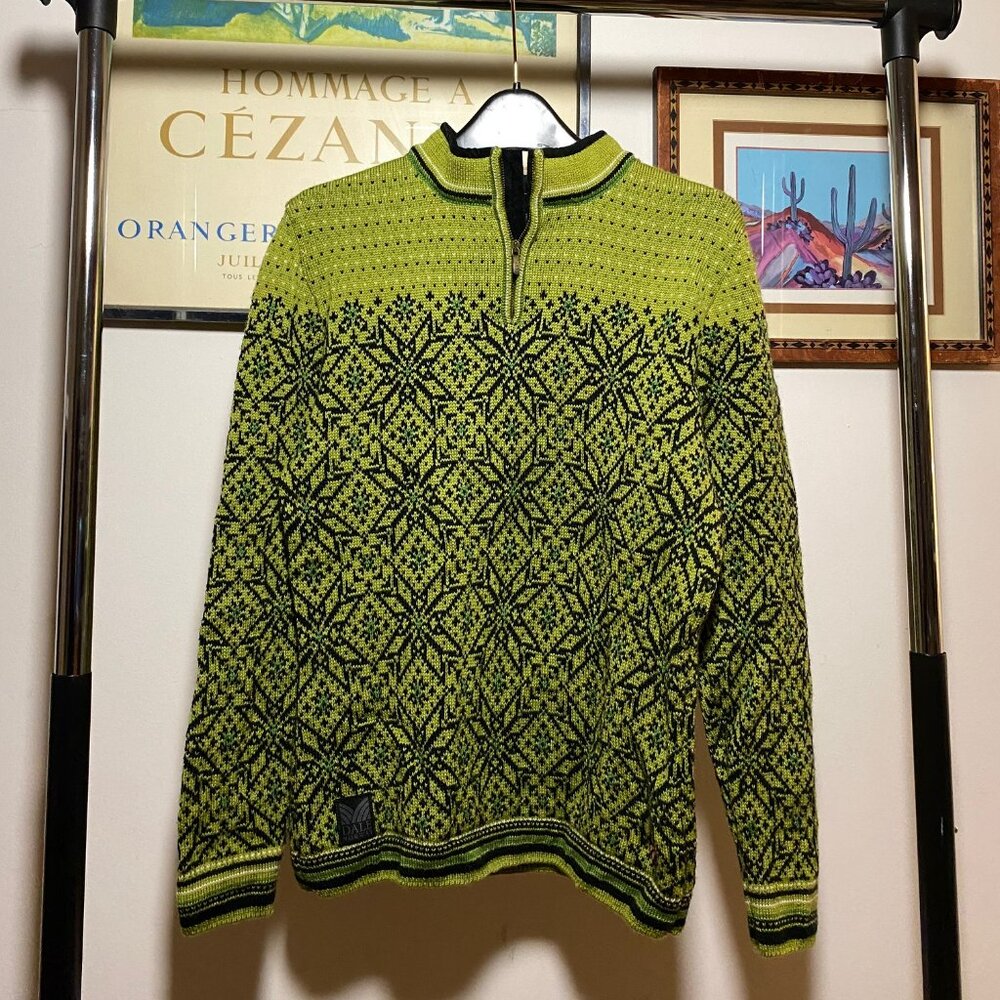 Dale of Norway Green 3/4 zip sweater 100% wool